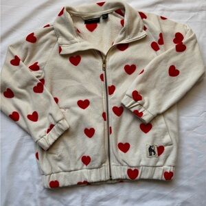 Mini Rodini Heart Patterned Kids Fleece Jacket